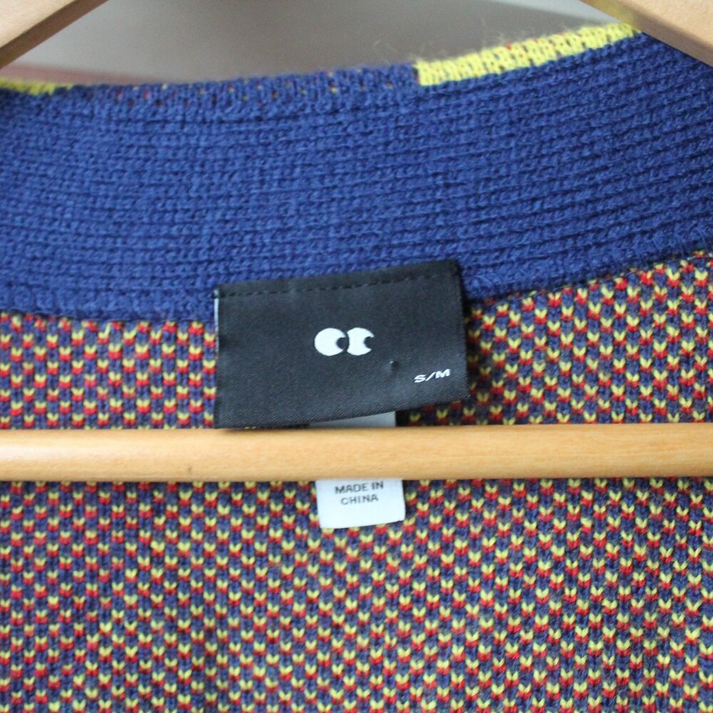 Lazy Oaf Open Front Cardigan Size S/M Red Yellow … - image 2